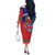 Cuba Christmas Off The Shoulder Long Sleeve Dress with Santa Driving Classic Car Cuban Seal Feliz Navidad and Holiday Gift - Wonder Print Shop