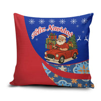 Cuba Christmas Pillow Cover with Santa Driving Classic Car Cuban Seal Feliz Navidad and Holiday Gift - Wonder Print Shop