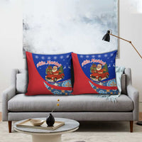 Cuba Christmas Pillow Cover with Santa Driving Classic Car Cuban Seal Feliz Navidad and Holiday Gift - Wonder Print Shop