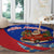 Cuba Christmas Round Carpet with Santa Driving Classic Car Cuban Seal Feliz Navidad and Holiday Gift - Wonder Print Shop