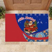 Cuba Christmas Rubber Doormat with Santa Driving Classic Car Cuban Seal Feliz Navidad and Holiday Gift - Wonder Print Shop