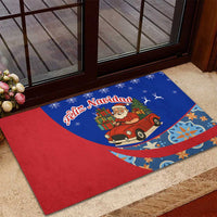 Cuba Christmas Rubber Doormat with Santa Driving Classic Car Cuban Seal Feliz Navidad and Holiday Gift - Wonder Print Shop