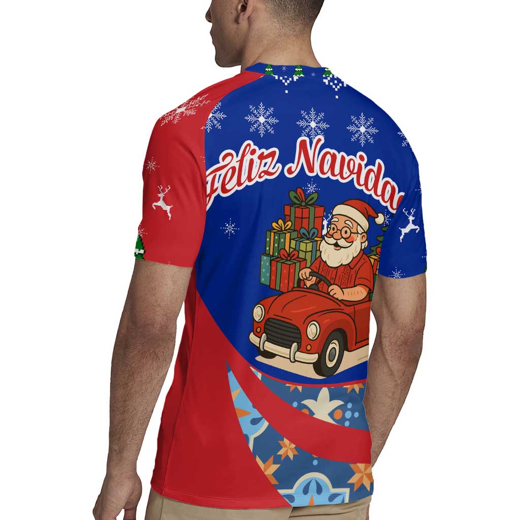 Cuba Christmas Rugby Jersey with Santa Driving Classic Car Cuban Seal Feliz Navidad and Holiday Gift - Wonder Print Shop