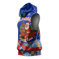 Cuba Christmas Sleeveless Hoodie with Santa Driving Classic Car Cuban Seal Feliz Navidad and Holiday Gift - Wonder Print Shop