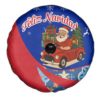 Cuba Christmas Spare Tire Cover with Santa Driving Classic Car Cuban Seal Feliz Navidad and Holiday Gift - Wonder Print Shop