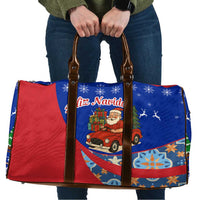 Cuba Christmas Travel Bag with Santa Driving Classic Car Cuban Seal Feliz Navidad and Holiday Gift - Wonder Print Shop