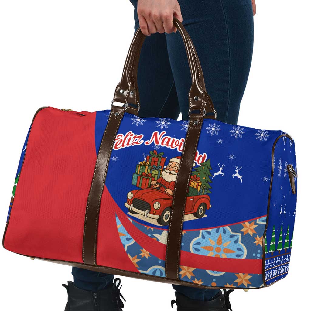 Cuba Christmas Travel Bag with Santa Driving Classic Car Cuban Seal Feliz Navidad and Holiday Gift - Wonder Print Shop