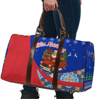 Cuba Christmas Travel Bag with Santa Driving Classic Car Cuban Seal Feliz Navidad and Holiday Gift - Wonder Print Shop
