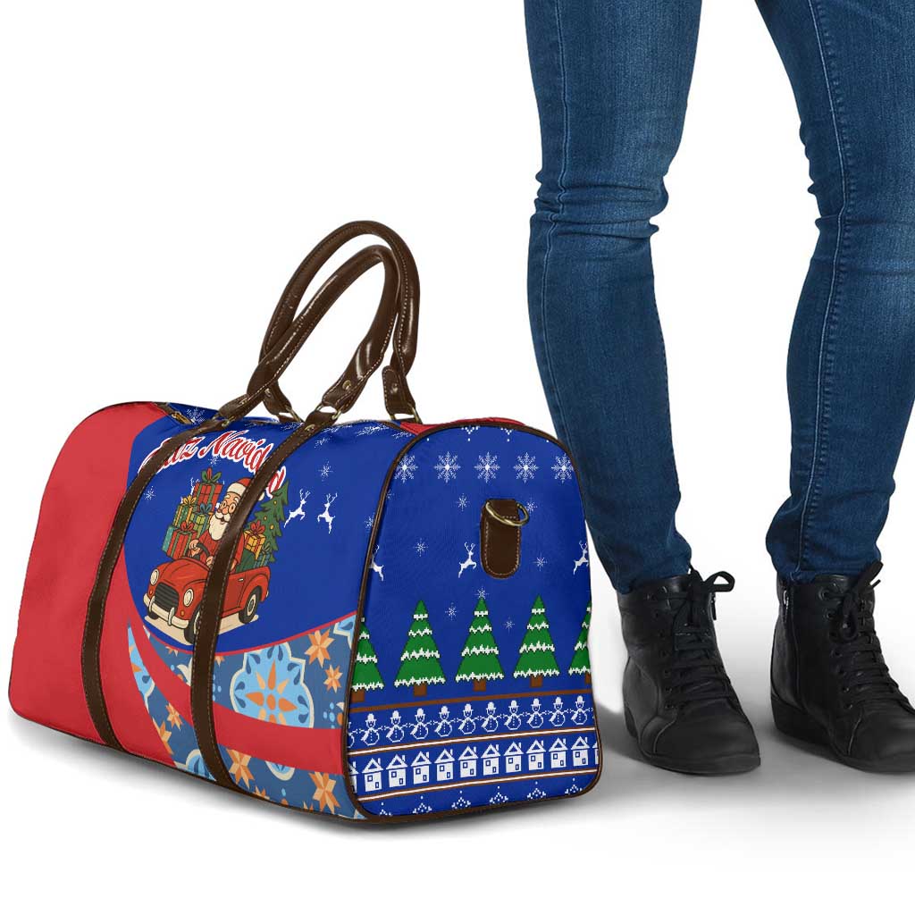 Cuba Christmas Travel Bag with Santa Driving Classic Car Cuban Seal Feliz Navidad and Holiday Gift - Wonder Print Shop