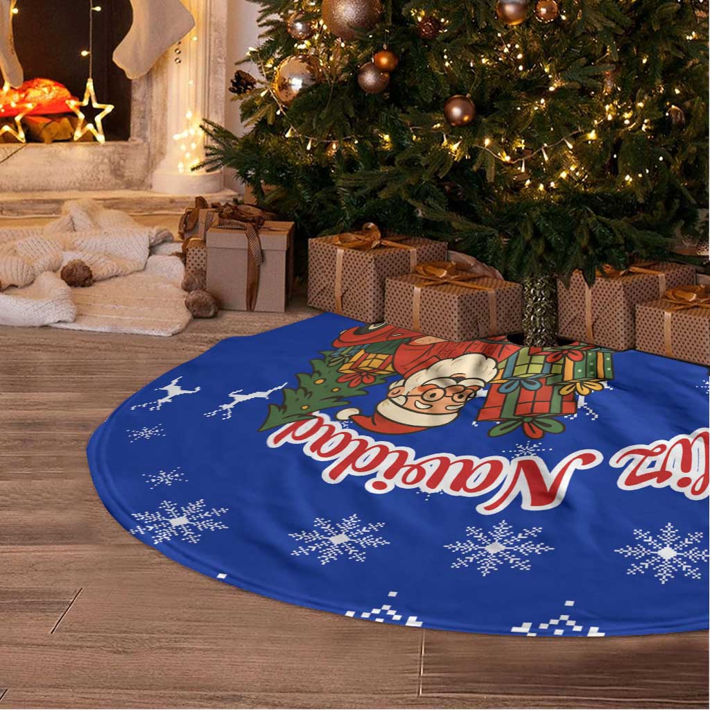 Cuba Christmas Tree Skirt with Santa Driving Classic Car Cuban Seal Feliz Navidad and Holiday Gift - Wonder Print Shop