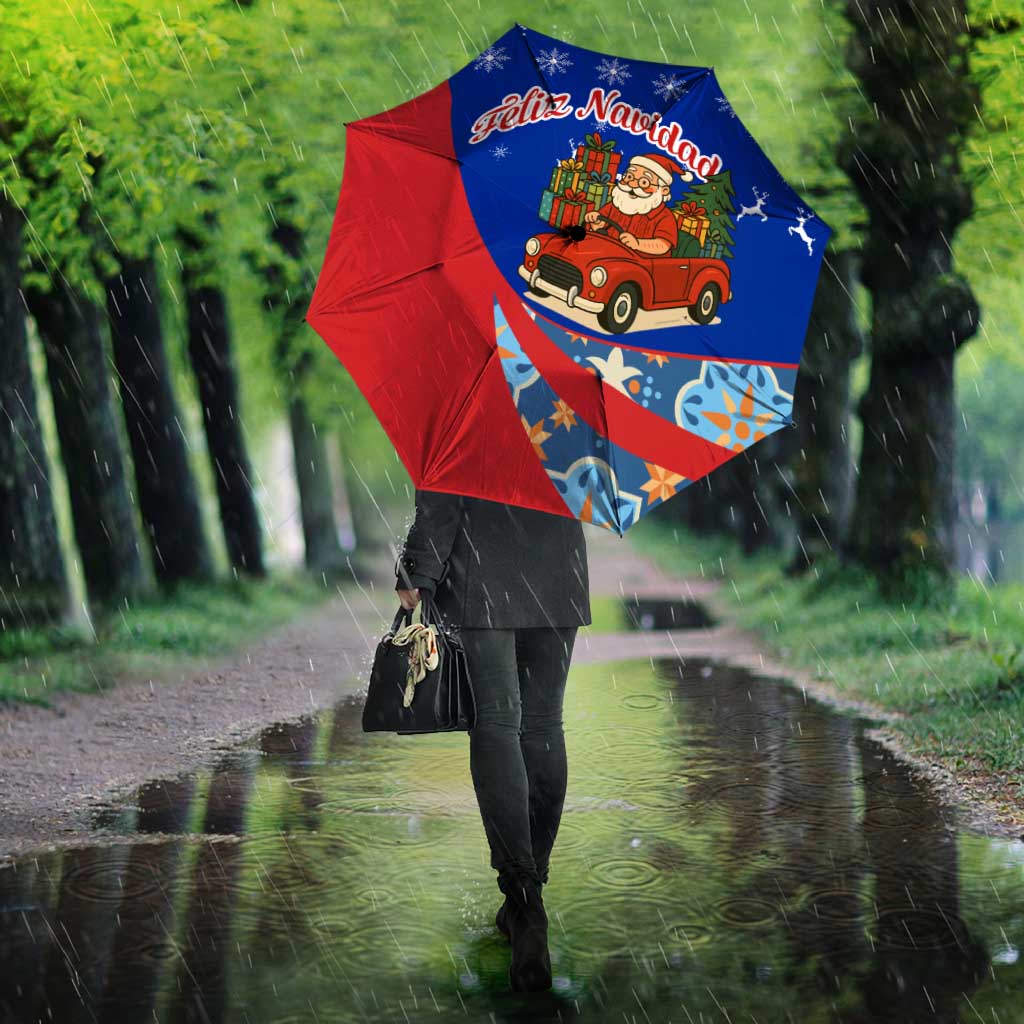 Cuba Christmas Umbrella with Santa Driving Classic Car Cuban Seal Feliz Navidad and Holiday Gift - Wonder Print Shop