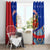 Cuba Christmas Window Curtain with Santa Driving Classic Car Cuban Seal Feliz Navidad and Holiday Gift - Wonder Print Shop