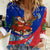Cuba Christmas Women Casual Shirt with Santa Driving Classic Car Cuban Seal Feliz Navidad and Holiday Gift - Wonder Print Shop