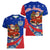 Cuba Christmas Women V-Neck T-Shirt with Santa Driving Classic Car Cuban Seal Feliz Navidad and Holiday Gift - Wonder Print Shop