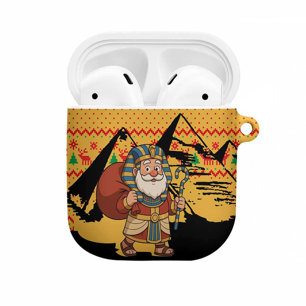 Egypt Christmas AirPods Case with Pharaoh Santa Pyramids Eye of Horus and Ancient Egyptian - Wonder Print Shop