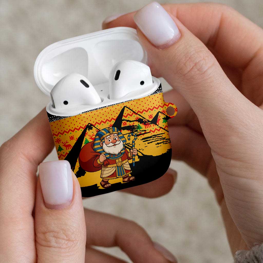Egypt Christmas AirPods Case with Pharaoh Santa Pyramids Eye of Horus and Ancient Egyptian - Wonder Print Shop