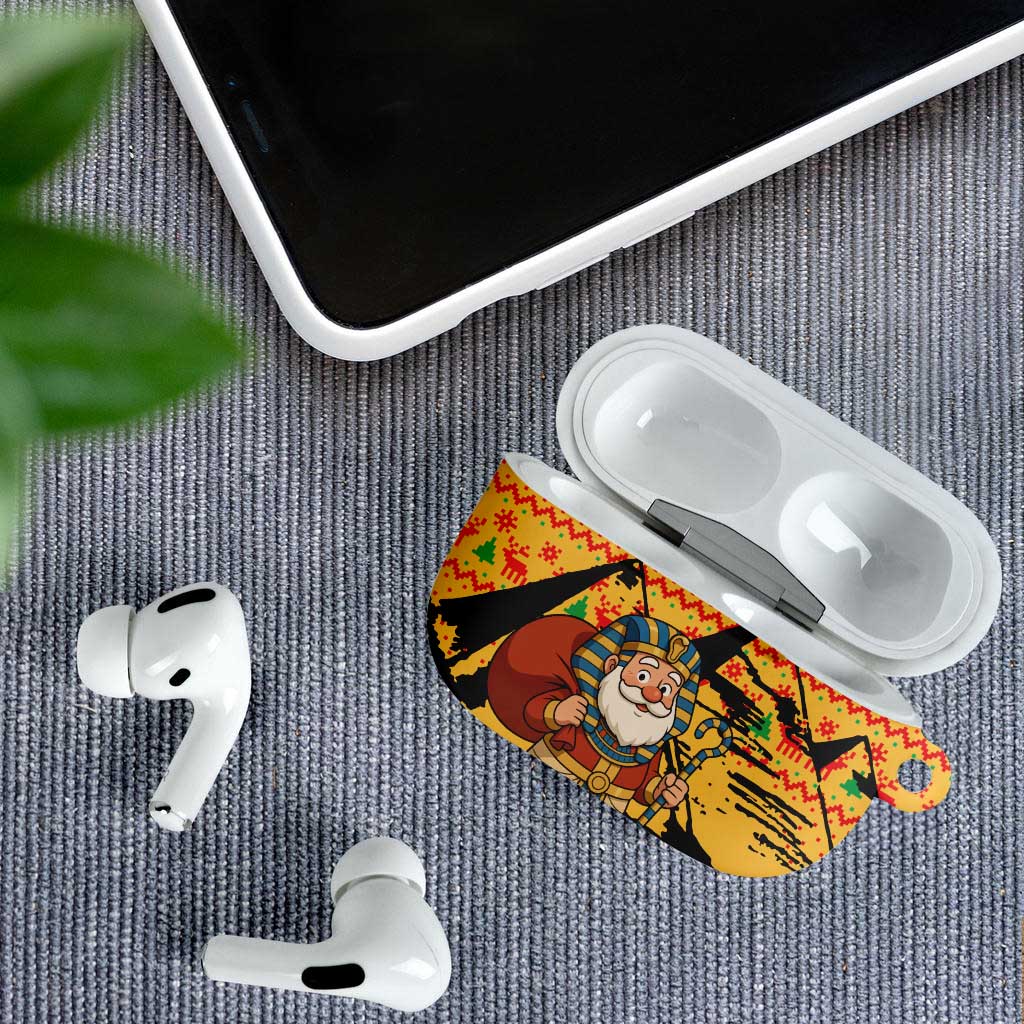 Egypt Christmas AirPods Case with Pharaoh Santa Pyramids Eye of Horus and Ancient Egyptian - Wonder Print Shop