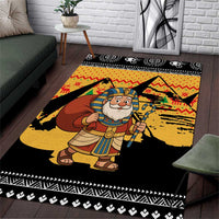 Egypt Christmas Area Rug with Pharaoh Santa Pyramids Eye of Horus and Ancient Egyptian - Wonder Print Shop