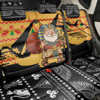 Egypt Christmas Back Car Seat Cover with Pharaoh Santa Pyramids Eye of Horus and Ancient Egyptian - Wonder Print Shop