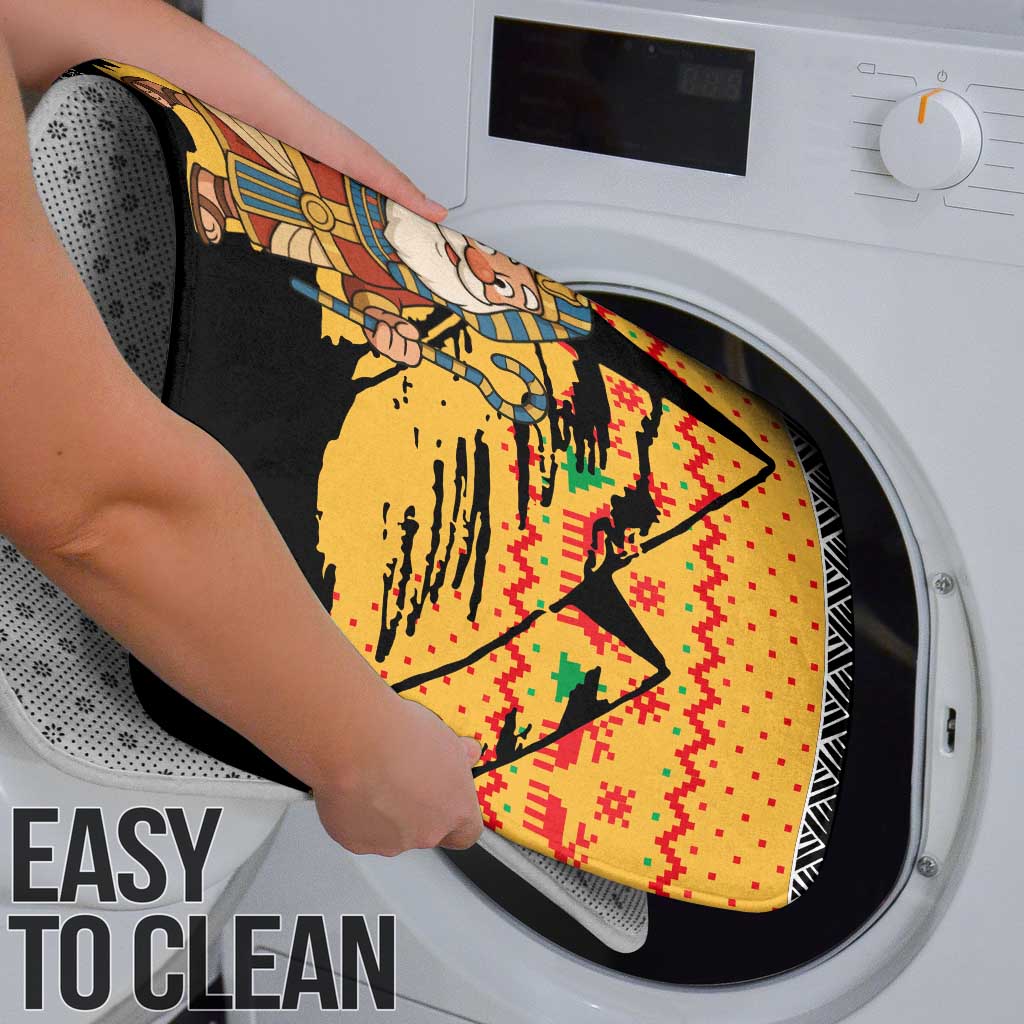 Egypt Christmas Bathroom Set with Pharaoh Santa Pyramids Eye of Horus and Ancient Egyptian - Wonder Print Shop