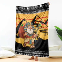 Egypt Christmas Blanket with Pharaoh Santa Pyramids Eye of Horus and Ancient Egyptian - Wonder Print Shop