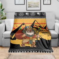 Egypt Christmas Blanket with Pharaoh Santa Pyramids Eye of Horus and Ancient Egyptian - Wonder Print Shop