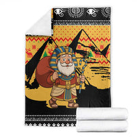 Egypt Christmas Blanket with Pharaoh Santa Pyramids Eye of Horus and Ancient Egyptian - Wonder Print Shop