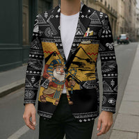 Egypt Christmas Blazer with Pharaoh Santa Pyramids Eye of Horus and Ancient Egyptian - Wonder Print Shop