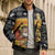Egypt Christmas Bomber Puffer Jacket with Pharaoh Santa Pyramids Eye of Horus and Ancient Egyptian - Wonder Print Shop