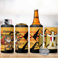 Egypt Christmas 4 in 1 Can Cooler Tumbler with Pharaoh Santa Pyramids Eye of Horus and Ancient Egyptian - Wonder Print Shop