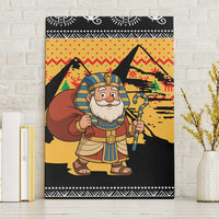 Egypt Christmas Canvas Wall Art with Pharaoh Santa Pyramids Eye of Horus and Ancient Egyptian - Wonder Print Shop