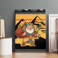 Egypt Christmas Canvas Wall Art with Pharaoh Santa Pyramids Eye of Horus and Ancient Egyptian - Wonder Print Shop