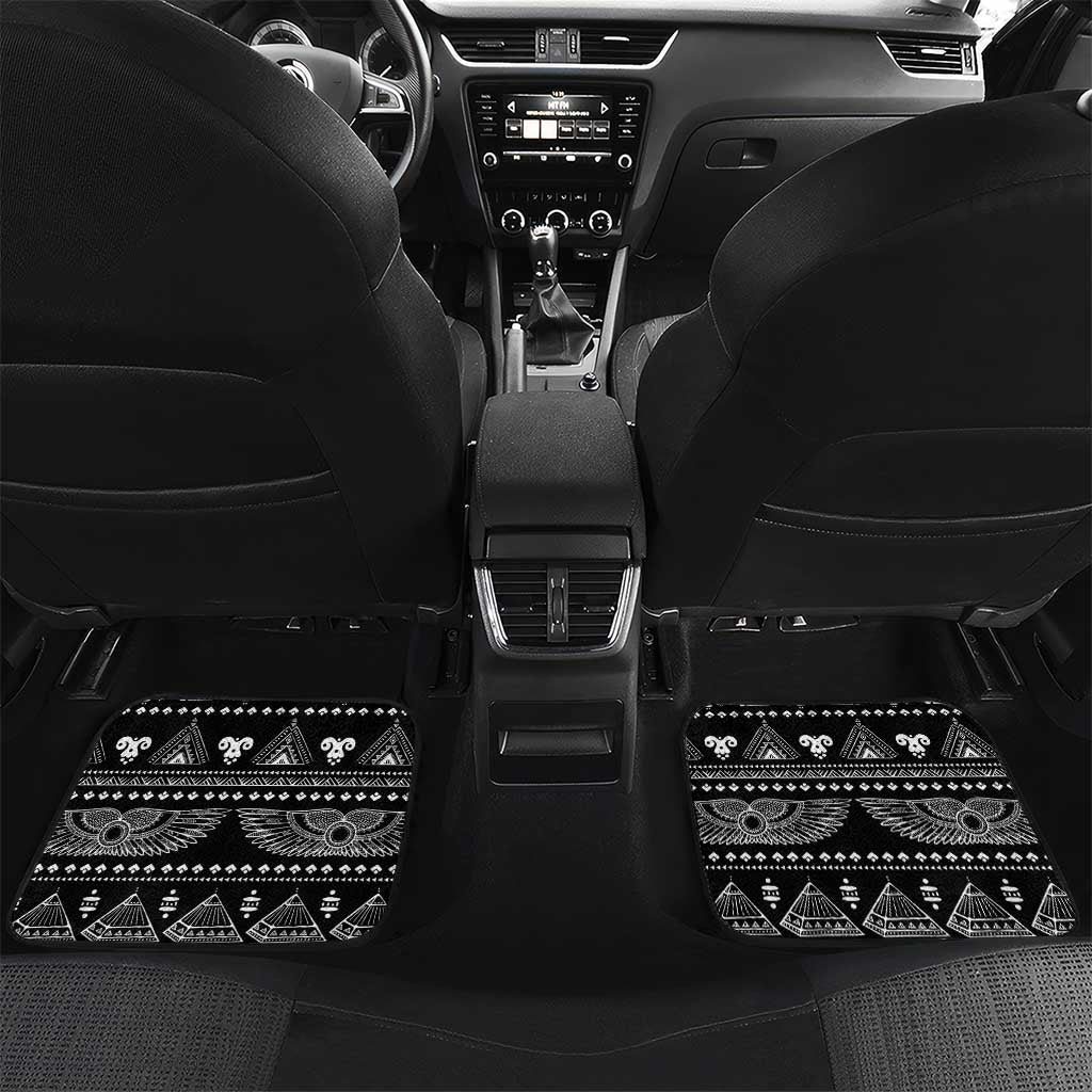Egypt Christmas Car Mats with Pharaoh Santa Pyramids Eye of Horus and Ancient Egyptian - Wonder Print Shop