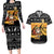 Egypt Christmas Couples Matching Long Sleeve Bodycon Dress and Hawaiian Shirt with Pharaoh Santa Pyramids Eye of Horus and Ancient Egyptian - Wonder Print Shop