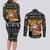 Egypt Christmas Couples Matching Long Sleeve Bodycon Dress and Long Sleeve Button Shirt with Pharaoh Santa Pyramids Eye of Horus and Ancient Egyptian - Wonder Print Shop