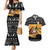 Egypt Christmas Couples Matching Mermaid Dress and Hawaiian Shirt with Pharaoh Santa Pyramids Eye of Horus and Ancient Egyptian - Wonder Print Shop