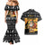 Egypt Christmas Couples Matching Mermaid Dress and Hawaiian Shirt with Pharaoh Santa Pyramids Eye of Horus and Ancient Egyptian - Wonder Print Shop