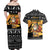 Egypt Christmas Couples Matching Off Shoulder Maxi Dress and Hawaiian Shirt with Pharaoh Santa Pyramids Eye of Horus and Ancient Egyptian - Wonder Print Shop