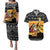Egypt Christmas Couples Matching Puletasi and Hawaiian Shirt with Pharaoh Santa Pyramids Eye of Horus and Ancient Egyptian - Wonder Print Shop