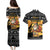 Egypt Christmas Couples Matching Puletasi and Hawaiian Shirt with Pharaoh Santa Pyramids Eye of Horus and Ancient Egyptian - Wonder Print Shop