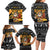 Egypt Christmas Family Matching Long Sleeve Bodycon Dress and Hawaiian Shirt with Pharaoh Santa Pyramids Eye of Horus and Ancient Egyptian - Wonder Print Shop