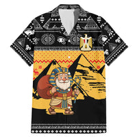 Egypt Christmas Family Matching Mermaid Dress and Hawaiian Shirt with Pharaoh Santa Pyramids Eye of Horus and Ancient Egyptian - Wonder Print Shop