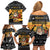 Egypt Christmas Family Matching Off Shoulder Short Dress and Hawaiian Shirt with Pharaoh Santa Pyramids Eye of Horus and Ancient Egyptian - Wonder Print Shop