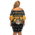 Egypt Christmas Family Matching Off Shoulder Short Dress and Hawaiian Shirt with Pharaoh Santa Pyramids Eye of Horus and Ancient Egyptian - Wonder Print Shop