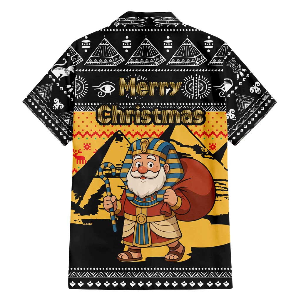 Egypt Christmas Family Matching Puletasi and Hawaiian Shirt with Pharaoh Santa Pyramids Eye of Horus and Ancient Egyptian - Wonder Print Shop
