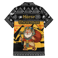 Egypt Christmas Family Matching Puletasi and Hawaiian Shirt with Pharaoh Santa Pyramids Eye of Horus and Ancient Egyptian - Wonder Print Shop