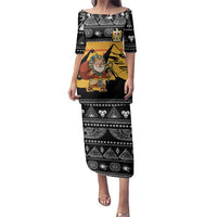 Egypt Christmas Family Matching Puletasi and Hawaiian Shirt with Pharaoh Santa Pyramids Eye of Horus and Ancient Egyptian - Wonder Print Shop