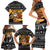 Egypt Christmas Family Matching Short Sleeve Bodycon Dress and Hawaiian Shirt with Pharaoh Santa Pyramids Eye of Horus and Ancient Egyptian - Wonder Print Shop