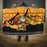 Egypt Christmas Hooded Blanket with Pharaoh Santa Pyramids Eye of Horus and Ancient Egyptian - Wonder Print Shop