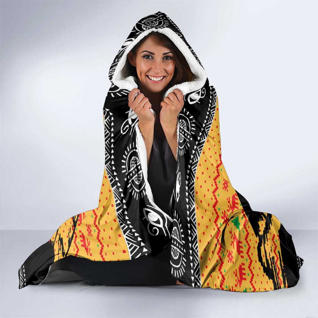 Egypt Christmas Hooded Blanket with Pharaoh Santa Pyramids Eye of Horus and Ancient Egyptian - Wonder Print Shop